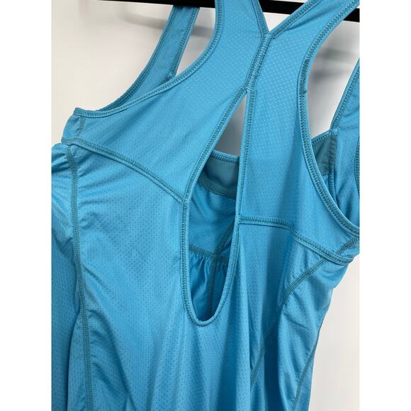 Zella Womens Blue Racerback Tank Top Sleeveless Tunic Shirt Drop Waist Size XS - Picture 8 of 12